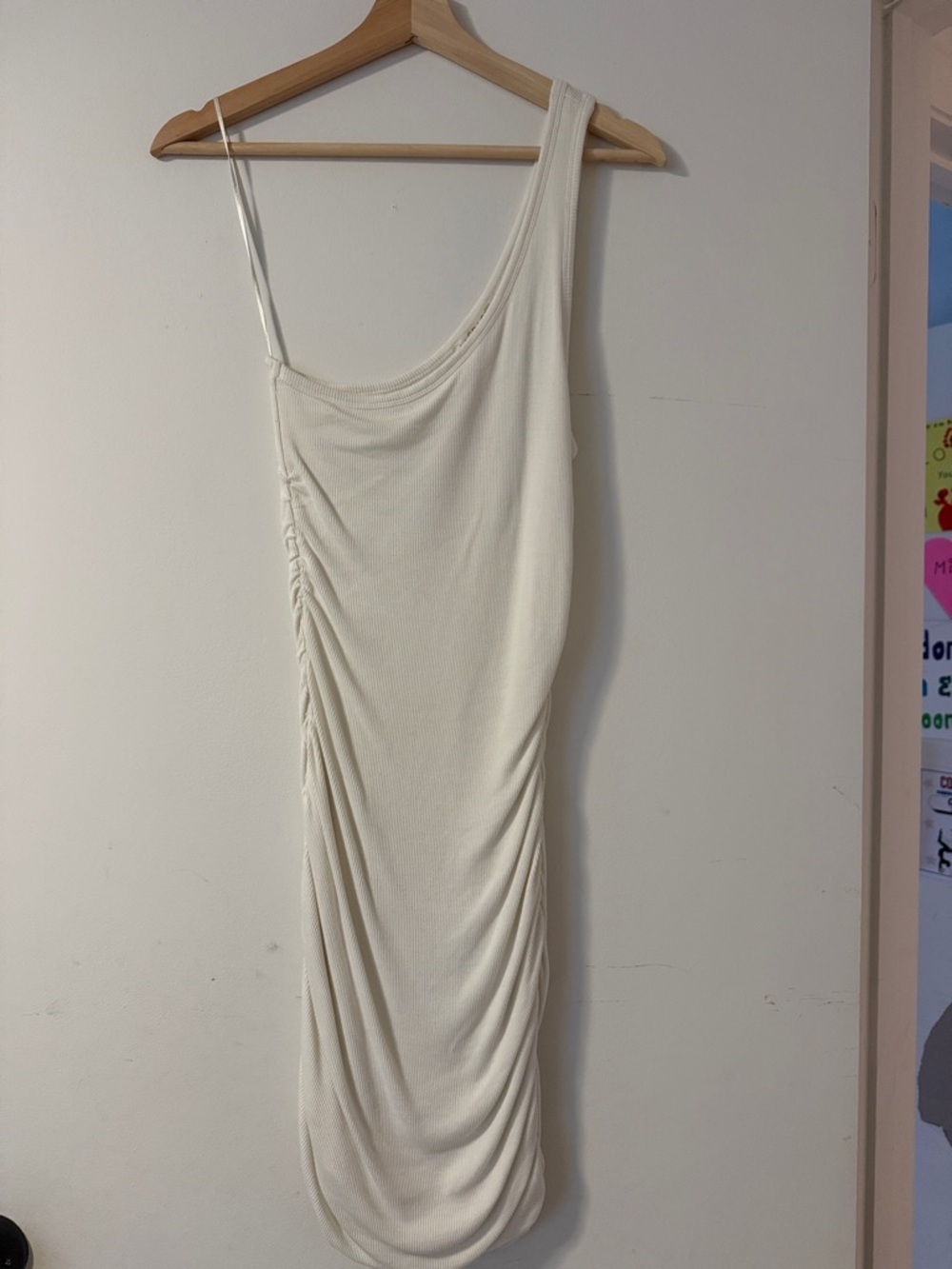 l*space One-Shoulder Ruched Dress in Ivory